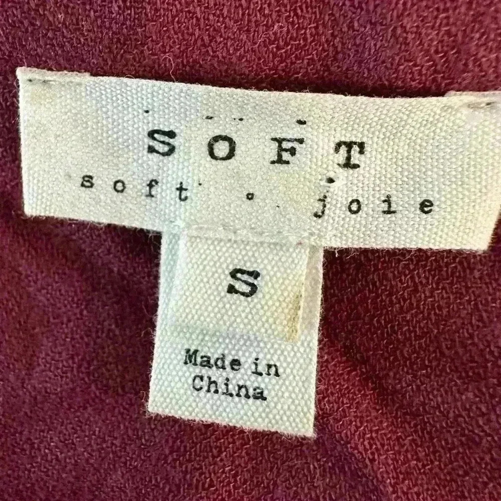 Soft Joie Parana Dress in Merlot / Mini Dress / Drawstring Waist / Size Small - Picture 5 of 6
